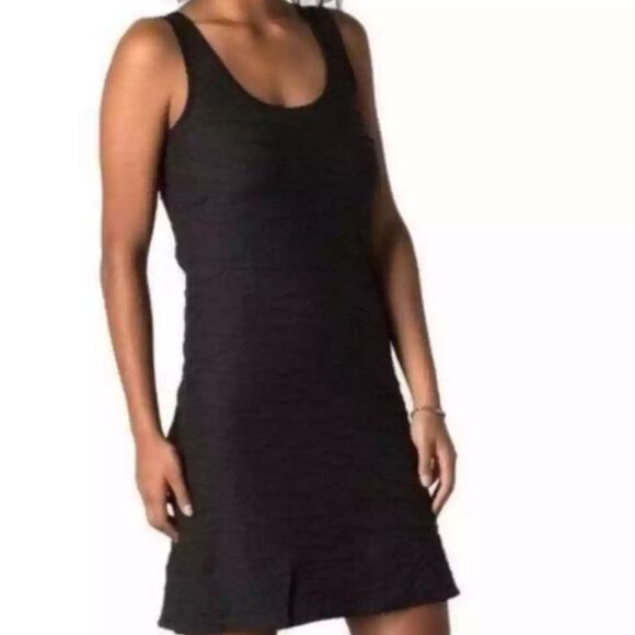Toad&Co Black Organic Samba Wave Tank Dress Women's Size Large Stretch - Picture 1 of 8